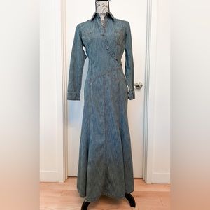 Vintage denim maxi dress